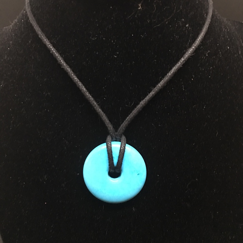 Small Turquoise Disc Necklace